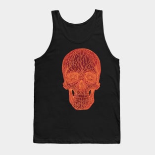 Stained glass skull - fire version, red with orange lines Tank Top